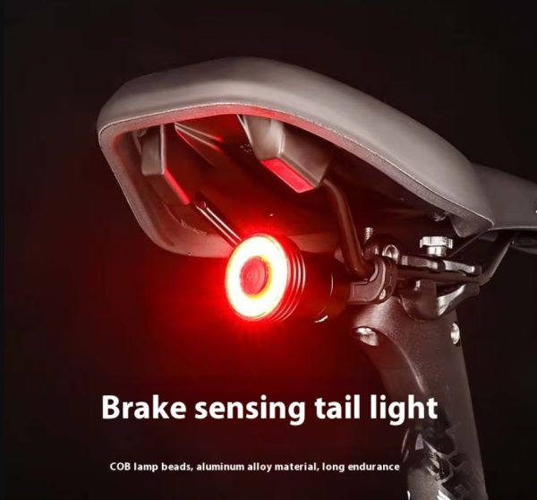 LED Rear Bicycle Tail Light Outdoor Cycling Highlight Warning Brake Sensor Light for Mountain Road Bike